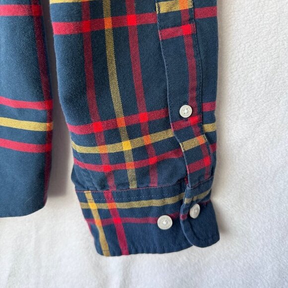LL Bean Mens Washed Oxford Cloth Button Down Long Sleeve Shirt Size L Plaid - Picture 6 of 13